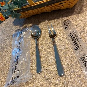 Barenthal Stainless 18/10 Serving Fork and Spoon France Silver